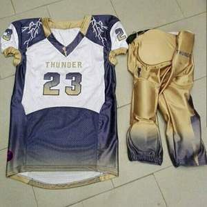 Uniformes de football américain de qualité supérieure avec broderie tissu sergé ensembles imprimés respirants vêtements de football par sublimation - Product Image 5