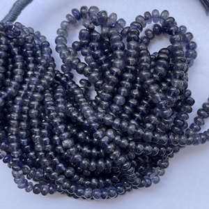 4mm 6mm 8mm Naturel Violet Bleu Iolite Lisse Rondelle Pierre Perles Brin Semi Précieuse Pierre Précieuse Prix de Gros Fabrication de Bijoux - Product Image 2