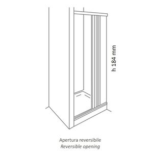 Porta doccia a soffietto reversibile in PVC con guide estensibili misura 116-140 cm confezionata singolarmente - Product Image 5