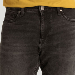 Jeans en denim respirant de haute qualité pour hommes, coupe régulière, taille mi-haute, tendance, délavé, décontracté, vente chaude - Product Image 4