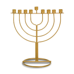 Candelabro de estilo moderno dorado judío Menorah Candelabro Fabricante de candelabro de latón de alta calidad Menorah Candle Stand - Product Image 5