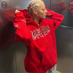 เสื้อมีฮู้ดซิปหน้าสำหรับทุกเพศพร้อมเขามีฮู้ดทำจากผ้าฝ้าย100% แบบรูดซิปปรับแต่งได้สำหรับทุกเพศ - Product Image 6