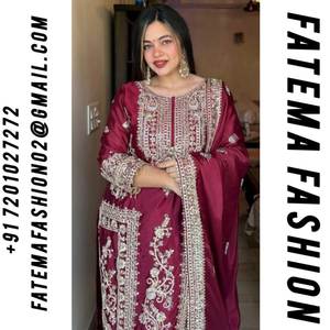 Último Diseño de Salwar Kameez Dupatta Pakistaní de Georgette Fox Pesado con Bordado de Lentejuelas de 3mm para Mujer, Exportador de Moda para Adultos - Product Image 2