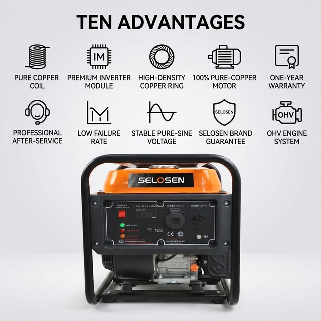 SELOSEN 3800W Inverter Generator CO Guard Technology Offers Clean Portable Power for Rv Trips and Emergency Home Use