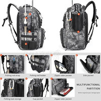 Sac de pêche étanche et durable avec plusieurs poches pour les aventures en plein air Sac de pêche portable avec bandoulière réglable