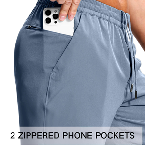 Shorts de sport pour hommes de qualité supérieure, shorts de fitness en polyester avec poche zippée, fabricant de logo personnalisé - Product Image 2