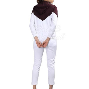 Ensemble de survêtement tendance pour femme, hiver, uni, en mélange de coton, 2 pièces, long, parfait pour les tenues décontractées, la mode, les séances d'entraînement sportif - Product Image 3