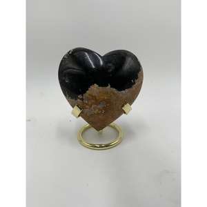 Escultura de Corazón de Raíz de Palma Natural con Soporte de Hierro, Arte en Madera Hecho a Mano para Decoración del Hogar, 8 × 8 × 3 cm - Product Image 3