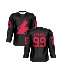 OPERAL 2024 Conjuntos Deportivos de Hockey sobre Hielo Reversibles Rojos y Negros Personalizados Unisex, Nuevo Diseño de Moda con Impresión por Transferencia de Calor 100% - Product Image 1