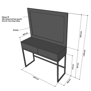 Modern 120x40cm Rubber Wood Dressing <b>Table</b> with LED <b>Mirror</b> BTD68055 Makeup <b>Vanity</b> for Bedroom Use - Product Image 5