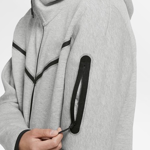 Venta al por mayor nuevo logotipo personalizado 100% Sudadera con capucha de algodón de peso pesado Streetwear de gran tamaño con cremallera para hombres XS tamaño con patrón impreso - Product Image 3