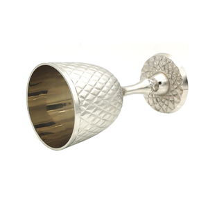 Juego de Copas de Latón Plateado de Primera Calidad |   Vidrio Metálico Decorativo Grabado para el Hogar, Bodas, Regalos, Vajilla, Diseño Elegante - Product Image 5