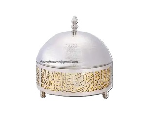 Cazuelas de acero con acabado plateado de alta calidad con tapa Calentador de alimentos de metal y servidor para cocinas Olla de metal para servir por India - Product Image 4