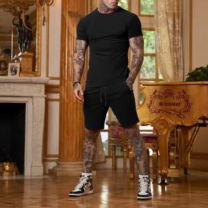 Mens Fashionable Summer Two Piece Outfit <b>Short</b> Sleeve T <b>Shirt</b> and <b>Shorts</b> Comfortable Streetwear <b>Set</b> for Home and Outdoor Wear - Product Image 2