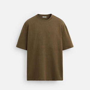 Camiseta de algodón 100% de gran tamaño para hombres y mujeres, diseño sólido, Impresión de logotipo personalizado, patrón en blanco informal de alta calidad, MOQ bajo en negro - Product Image 4