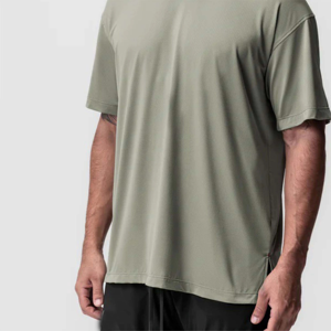 T-shirt basique à col rond pour homme, manches courtes, coupe ajustée, vêtements décontractés, couleurs personnalisées, plusieurs tailles, vente en gros - Product Image 3