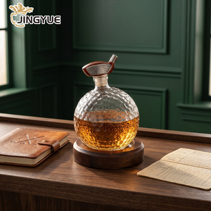 Ensemble de carafes à <span class=keywords><strong>whisky</strong></span> au design unique de golf, en <span class=keywords><strong>cristal</strong></span> de qualité supérieure avec texture sphérique, idéal pour les événements et récompenses des clubs de golf - Product Image 4