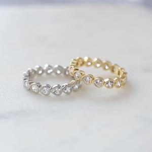 Elegant Classic Vintage 925 Sterling Silver Gemstone Heart Cut Cubic Zirconia Smooth Natural Quality Wedding Party Gift <b>Ring</b> - Product Image 1