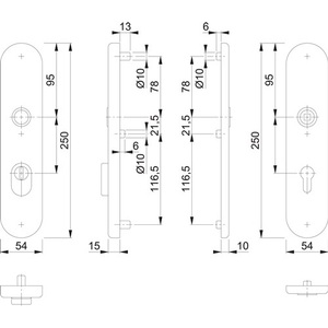 Paires de plaques de porte HOPPE Long Escutcheon E3332ZA/3310 F1 Argenté PZ 92 mm - Product Image 3