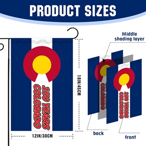 <strong>Custom</strong> 12X18In Colorado 150th Anniversary and 250th Anniversary Double Celebration Garden Flag Polyester American Flag - Product Image 2