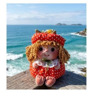 Muñeca de Tela Hecha a Mano con Diseño de Puntos Rojos y Naranjas, Personalizada, para Niñas, de Felpa Suave, Cuerpo Redondo, Adorno para Cuarto de Niños, Regalo Infantil, 22 cm - Product Image 3