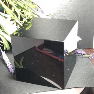 Cubo de obsidiana negro hecho a mano Geometría Sagrada ágata soporte de piedra de cristal propiedades metafísicas curativas estilo mascota al por mayor - Product Image 2