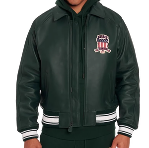 Ropa informal personalizada Chaquetas universitarias para hombres con cuello levantado Chaqueta de béisbol para hombres de calidad premium disponible en diferentes colores - Product Image 2