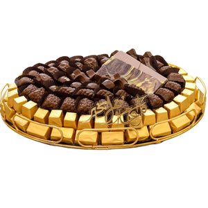 Chocolate Sweet Candies Holder Made Of Gold Metal Chocolate Tray With Floral Accent <b>For</b> Wedding Parties & Other Events On-<b>Sale</b> - Product Image 2