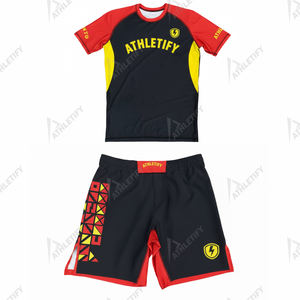 ชุดออกกำลังกาย athletify MMA แบบกำหนดเอง rash GUARD + กางเกงขาสั้นต่อสู้แห้งเร็วระบายอากาศได้ดีอุปกรณ์รัดรูปสำหรับต่อสู้กีฬา unisex - Product Image 1