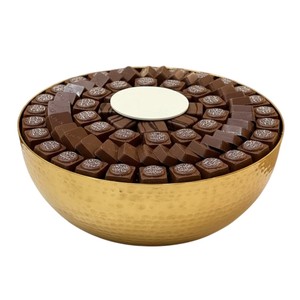 Wholesale Luxury Gold Round <b>Chocolate</b> Bowl Handmade Sweets Elegant <b>Wedding</b> Party Dessert Display Server Bowl Good Price - Product Image 2