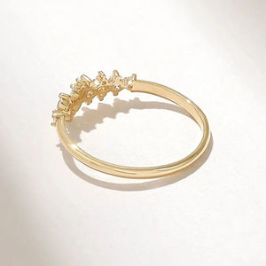 Anillo de Boda de Oro Sólido de 14 Quilates con Diamante Redondo Cultivado en Laboratorio, Estilo Clásico, Anillo de Moda, Regalo de Cumpleaños Perfecto para Chicas - Product Image 3