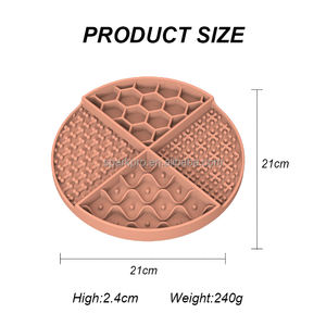 2024 yeni varış petek yuvarlak yavaş köpek yalama ped Mat silikon Pet yalamak Mat köpek kedi vantuz ile - Product Image 5