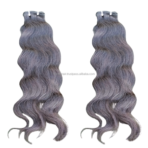 Extensions de cheveux naturels indonésiens ondulés à double trame, 100 % cheveux humains vierges Remy, cuticules alignées, vente en gros - Product Image 4