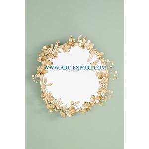 Fancy Designing <b>Gold</b> Plated Brass Trending Wall Mounted <b>Mirror</b> Greatest Quality Handmade Branches Shape Metallic Wall <b>Mirror</b> - Product Image 2
