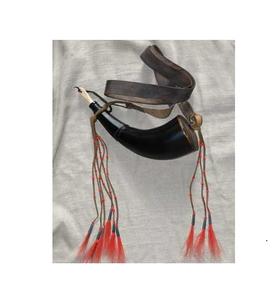 ผงฮอร์นควายธรรมชาติ100% พร้อมขอบและปลายและโซ่ทำจากสเตนเลสงานหัตถกรรมเขาควาย - Product Image 4