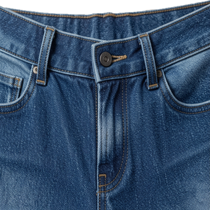 Jean évasé taille haute pour femme, coupe droite, en denim extensible, style vintage décontracté, streetwear, automne, couleur foncée, pour la vente en gros OEM ODM - Product Image 4