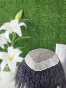 Parche de pelo Remy con Base de seda para hombre, ajuste cómodo y transpirable, tupé de pelo indio de aspecto Natural, diseño izquierdo de densidad 100% - Product Image 3