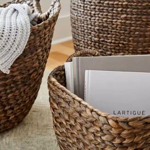 Cesta de jacinto de agua natural ecológica hecha a mano para almacenamiento de lavandería y Decoración elegante del hogar - Product Image 6