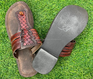 จริงทําด้วยมือของแท้ผู้หญิงสไตล์ตะวันตกToolled Cowhideหนังสบายๆกลางแจ้งFlipflopsแบนสีน้ําตาลรองเท้าเปิดนิ้วเท้ารองเท้าแตะ - Product Image 6