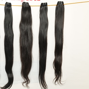 Vendeurs de cheveux raides vierges non transformés en gros, faisceaux de tissage noirs, extensions de cheveux humains indiens à cuticule alignée vierge crue - Product Image 5
