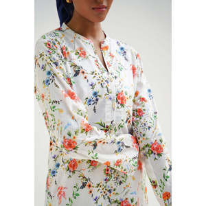 Ensemble coordonné décontracté en coton et viscose imprimé KST-43357 pour le printemps/été, fabriqué en tissu crêpe - Product Image 2