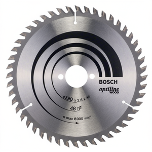 Optiline 190 mm Circular Saw Blade with 48 Teeth 30 mm Bore 2.6 mm Kerf Carbide-Tipped for <b>Garden</b> Hand <b>Tools</b> BOSCH Brand - Product Image 3