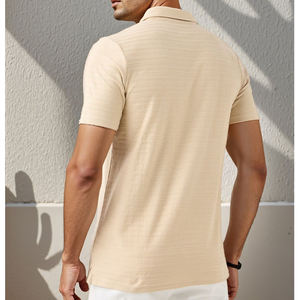 Oem high dentisty Mens Textured Knit Polo <b>Shirts</b> Short Sleeve Summer <b>Collared</b> <b>T</b> <b>Shirt</b> <b>T</b>-<b>shirt</b> Men's Top - Product Image 6