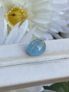 Excellente pierre de Cabochons de forme ovale aigue-marine de couleur supérieure naturelle avec une pierre précieuse en vrac de bon lustre pour la fabrication de bijoux 9.22 carats - Product Image 2