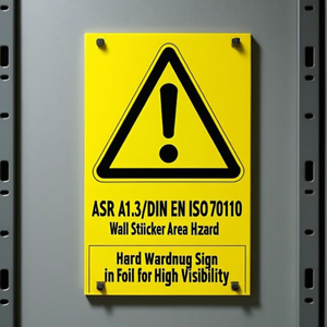 ASR A1.3/DIN EN ISO 7010 Señal de Advertencia de Área Peligrosa en Vinilo de 200 mm para Alta Visibilidad - Product Image 2