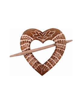 Porte-rideau en bois en forme de coeur rideau embrasse broche et bâton rideau retenue Clips ferme Style sculpté à la main décoratif - Product Image 1