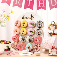 Support de présentation en bois pour beignets, idéal pour les décorations de baby shower, les mariages et les anniversaires