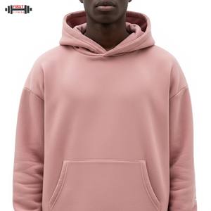 Sweat à capuche coupe régulière à épaules tombantes en polaire imprimée noire Premium pour hommes Logo personnalisé 100% coton Fabricants d'hiver - Product Image 5