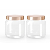 Pot en plastique PET 500 ml à large ouverture avec couvercle à vis, emballage personnalisé, conteneur d'usine OEM, étiquetage personnalisé, qualité alimentaire, pour crème et noix, en carton