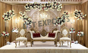 Ensemble de meubles de mariage hindou traditionnel Mandap ensemble de meubles de mariage Gujarati ensemble de meubles Vidhi mariage spécial chaises Lagan Mandap en bois - Product Image 2